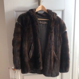 Real fur and leather HOODIE!! Rare vintage